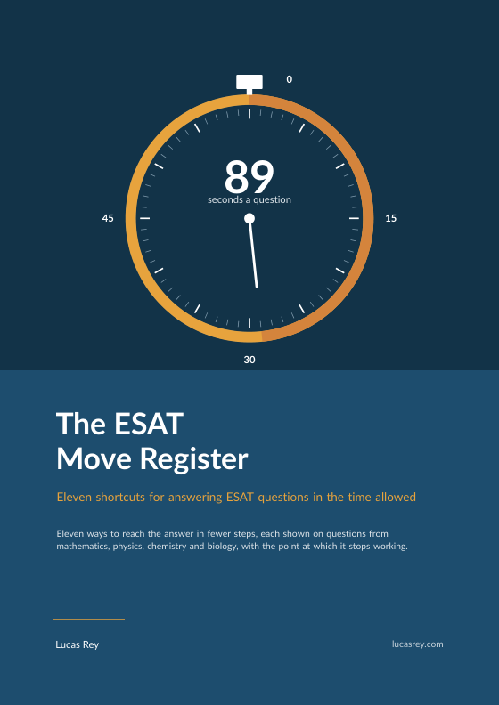 Cover of The ESAT Move Register: a stopwatch reading 89 seconds a question