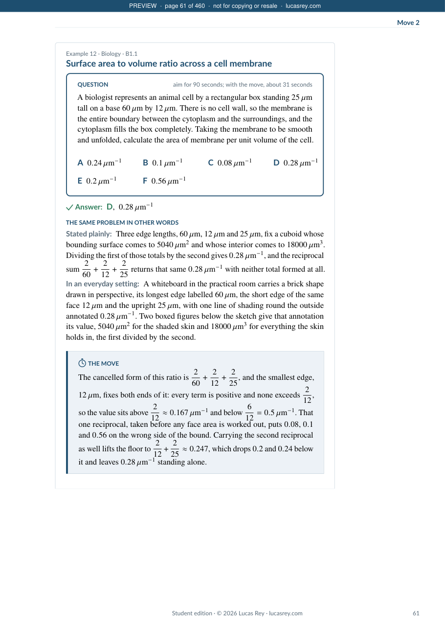 Preview page from The ESAT Move Register: Example 12, the question and the move